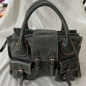 Chloe gray leather handbag.